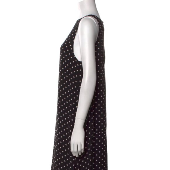 Theory Adlerdale Haze Polka Dot 100% Silk High-Low Dress, Black/Ivory Size 6 - Picture 6 of 6